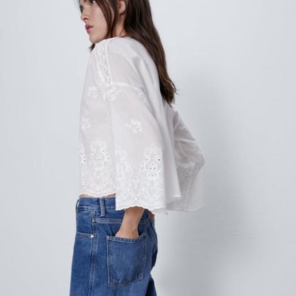 ZARA | Embroidered Blouse - Picture 5 of 8